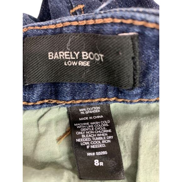 Size 8R Express Jeans Womens Barely Boot Denim Low Rise - Picture 8 of 8